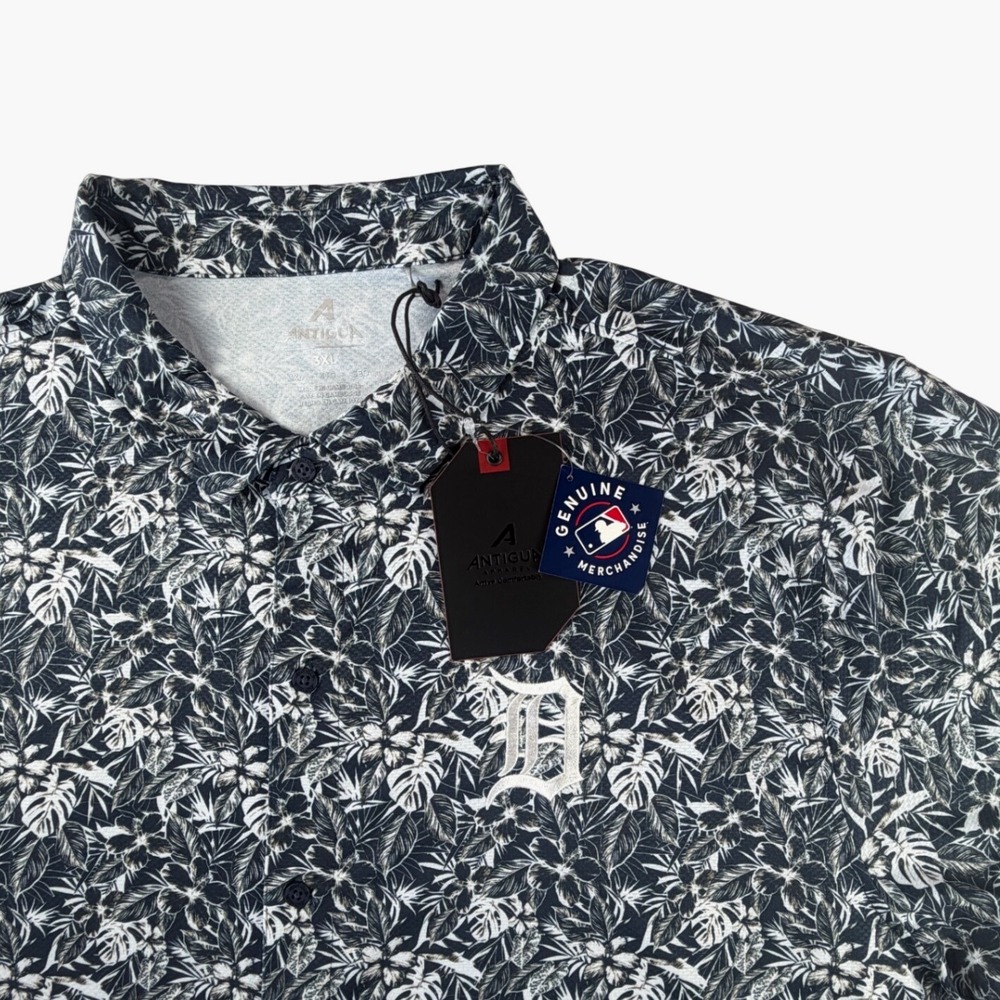 Men's Detroit Tigers Antigua Resort Button-Up Stretch Shirt Floral Men's L NWT